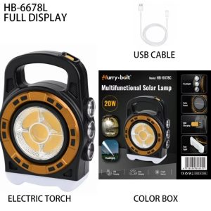 Solarna lampa punjiva 20w -HB-6678L usb