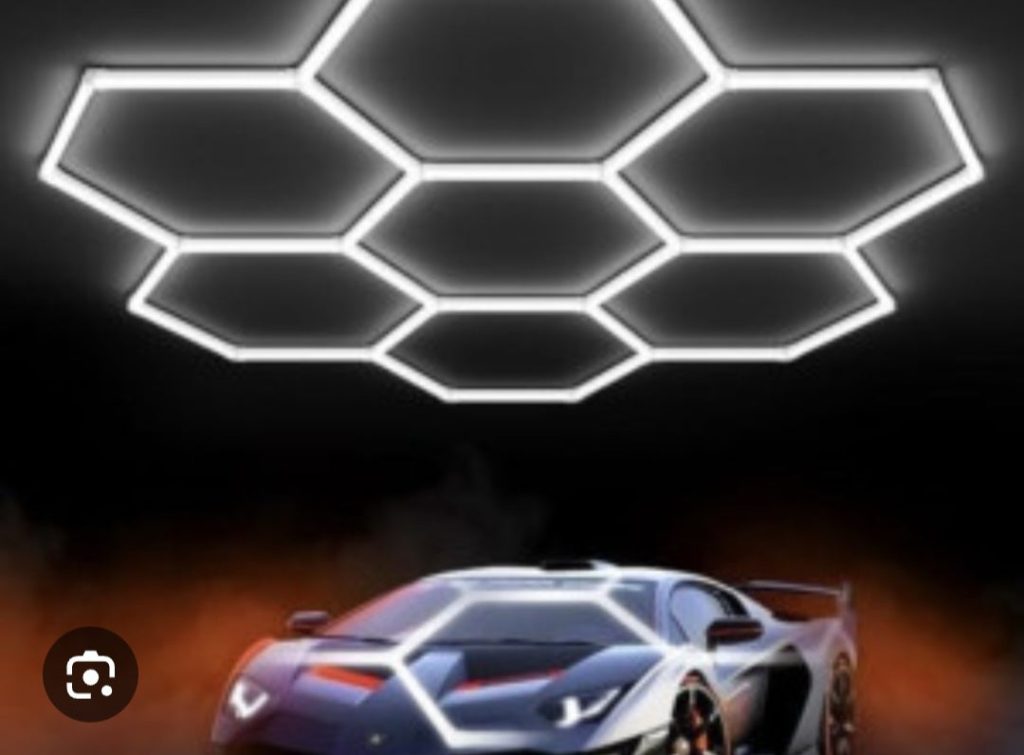 Hexagon led osvetljenje za auto servise 7 polja