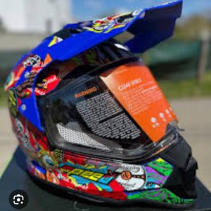 Kaciga za motor kros plava