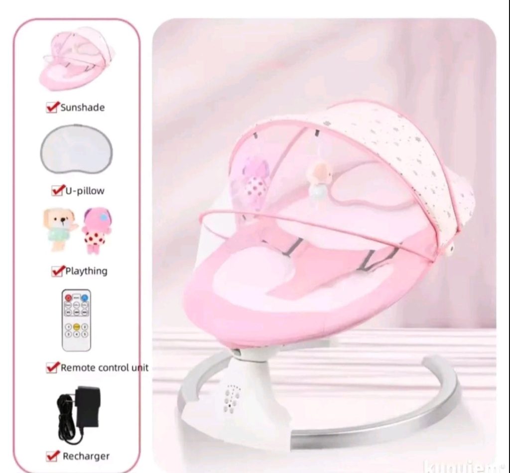 Njihalica za bebe ljuljaska elektricna pink BBA 668