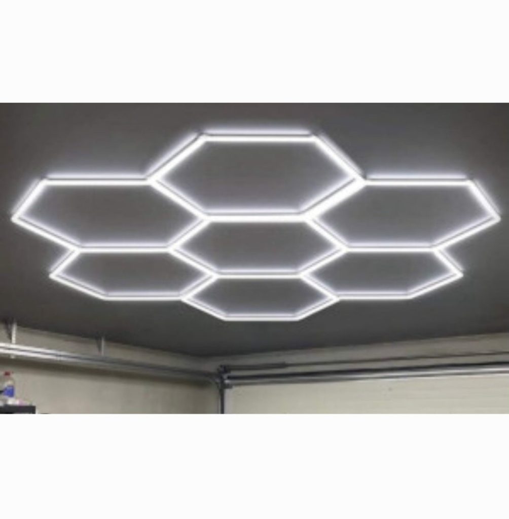 Hexagon led osvetljenje za auto servise 7 polja
